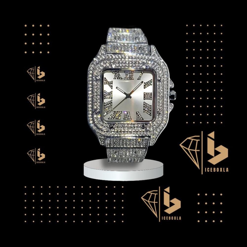 Diamante Luxury Watch – Diamond-Inspired Iced Stainless Steel Timepiece